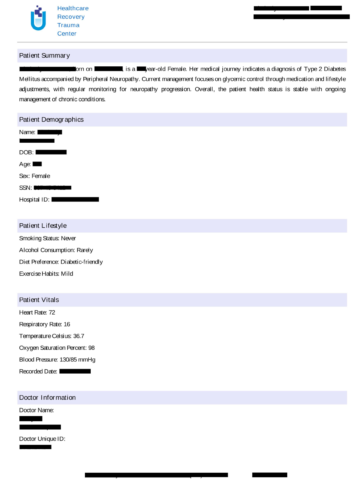 Audit-ready redacted documentation sample